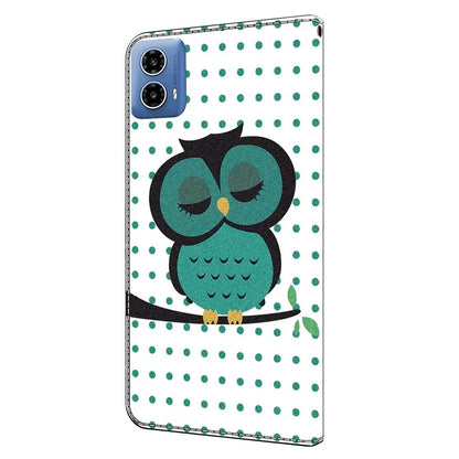For Motorola Moto G34 5G Case PU Leather 3D Pattern Wallet Phone Cover with Standing Function