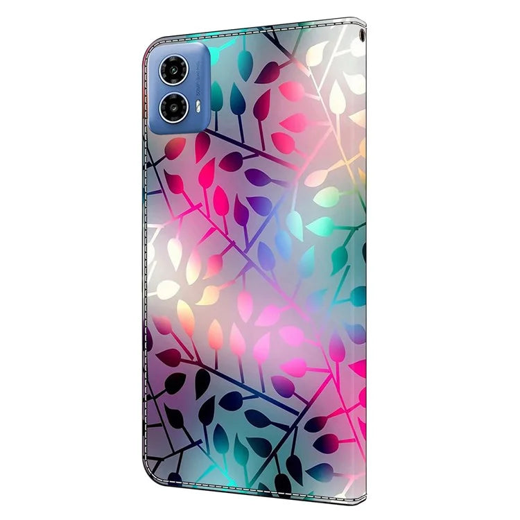 For Motorola Moto G34 5G Case PU Leather 3D Pattern Wallet Phone Cover with Standing Function