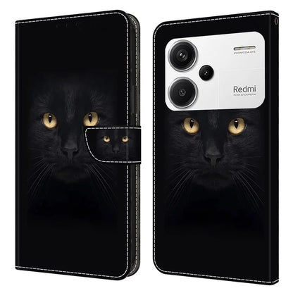 For Xiaomi Redmi Note 13 Pro+ 5G Leather Case 3D Creative Pattern Design Flip Stand Phone Cover