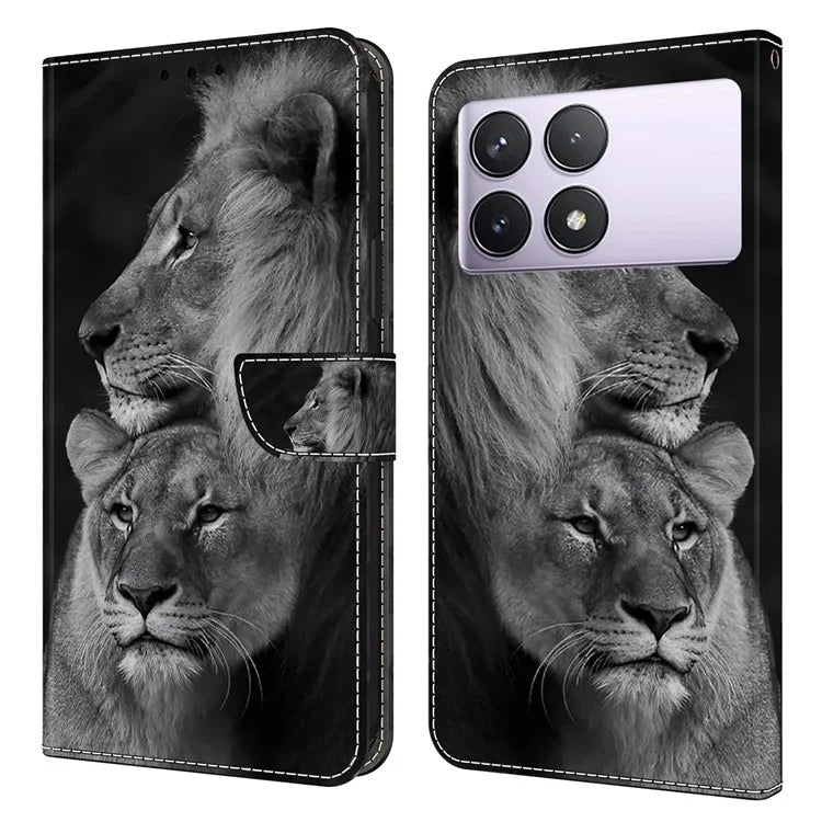 For Xiaomi Redmi K70E 5G / Poco X6 Pro 5G Case Wallet 3D Pattern PU Leather Phone Cover