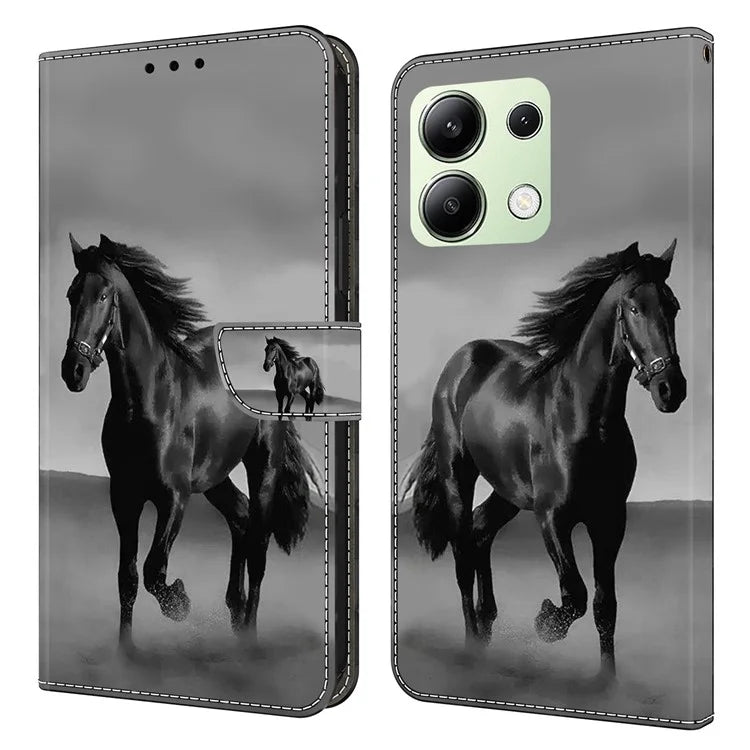For Xiaomi Redmi Note 13 4G Leather Case 3D Pattern Printed Stand Wallet Phone Cover