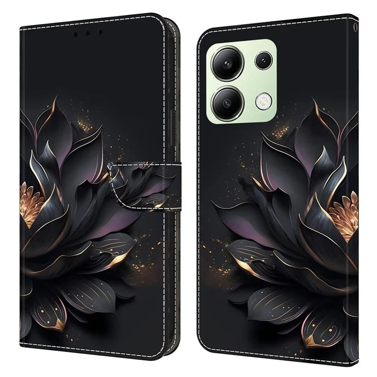 For Xiaomi Redmi Note 13 4G Leather Case 3D Pattern Printed Stand Wallet Phone Cover