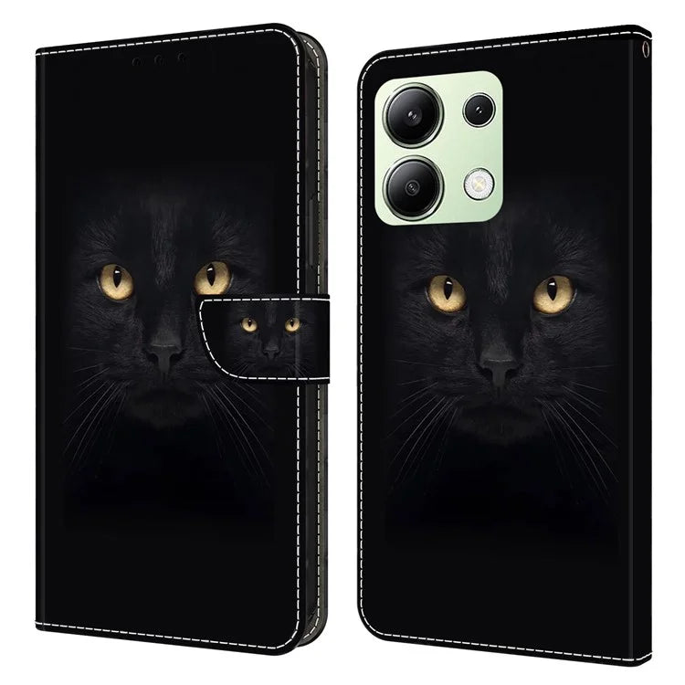For Xiaomi Redmi Note 13 4G Leather Case 3D Pattern Printed Stand Wallet Phone Cover