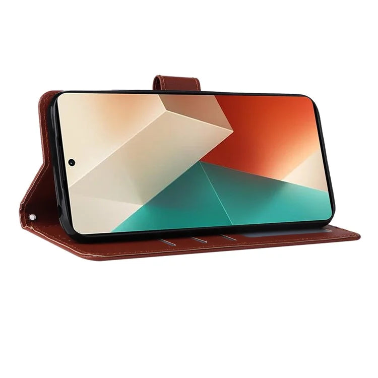 For Xiaomi Redmi Note 13 5G PU Leather Phone Case Card Slots Magnetic Closure Flip Cover