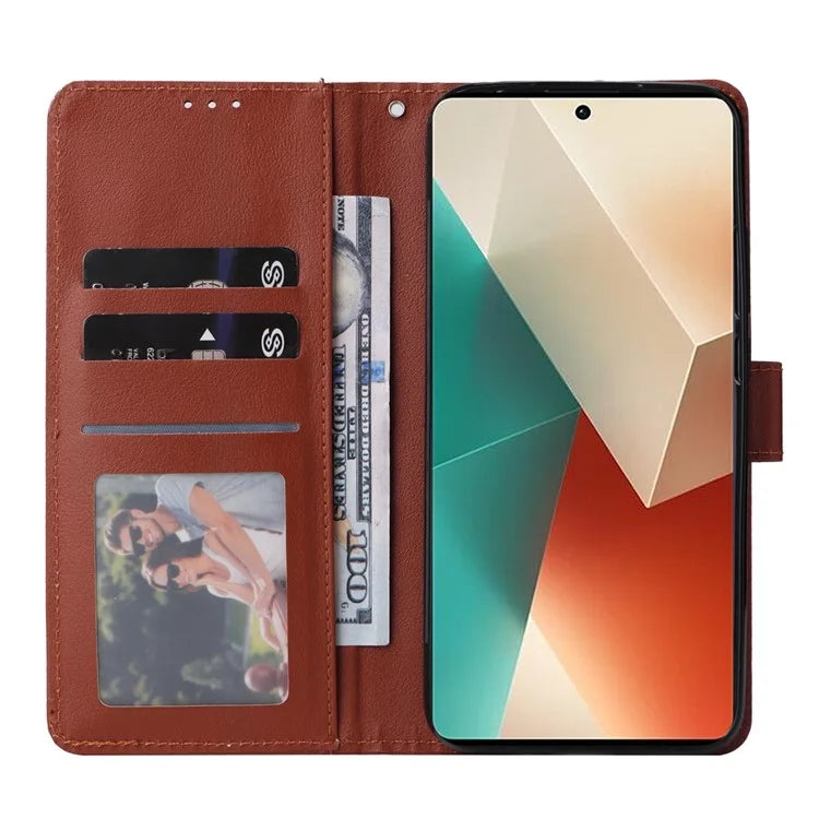 For Xiaomi Redmi Note 13 5G PU Leather Phone Case Card Slots Magnetic Closure Flip Cover