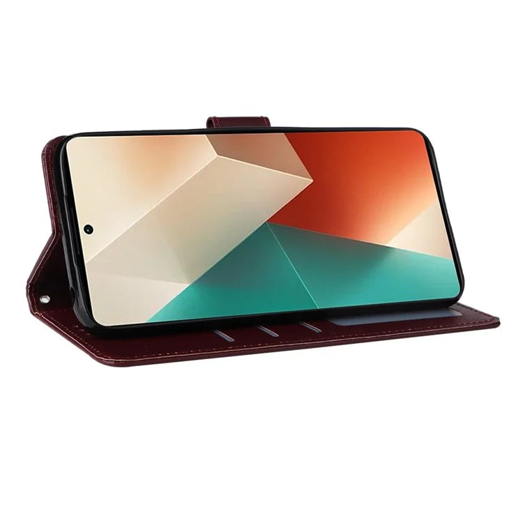 For Xiaomi Redmi Note 13 5G PU Leather Phone Case Card Slots Magnetic Closure Flip Cover