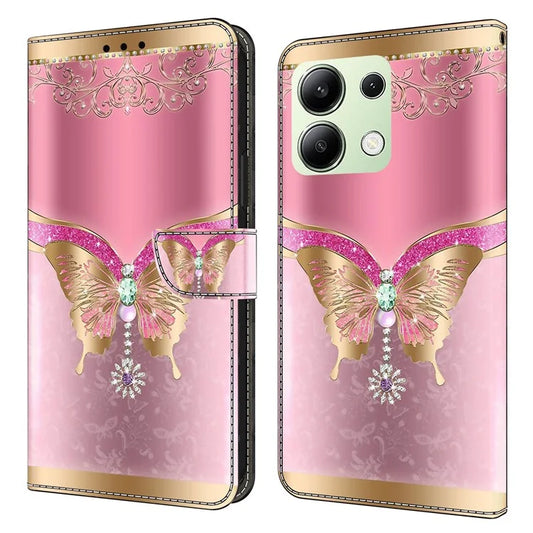 For Xiaomi Redmi Note 13 4G Wallet Phone Case Anti-Fall 3D Pattern Printing Leather Flip Cover