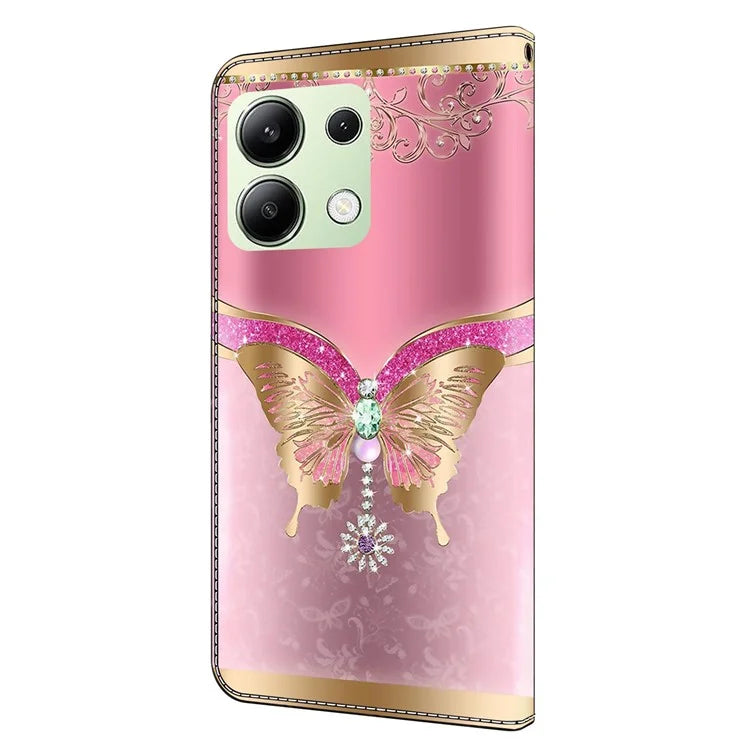 For Xiaomi Redmi Note 13 4G Wallet Phone Case Anti-Fall 3D Pattern Printing Leather Flip Cover