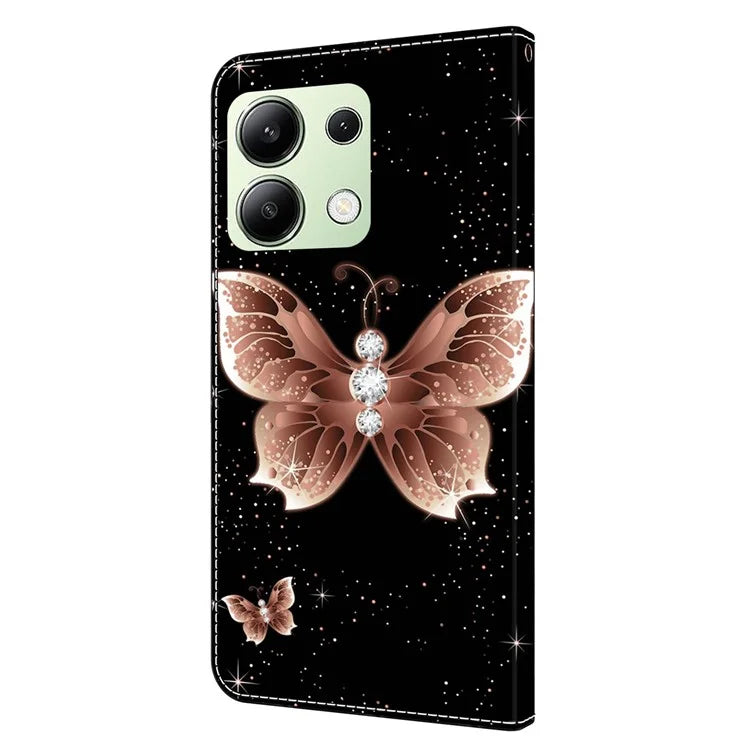 For Xiaomi Redmi Note 13 4G Wallet Phone Case Anti-Fall 3D Pattern Printing Leather Flip Cover