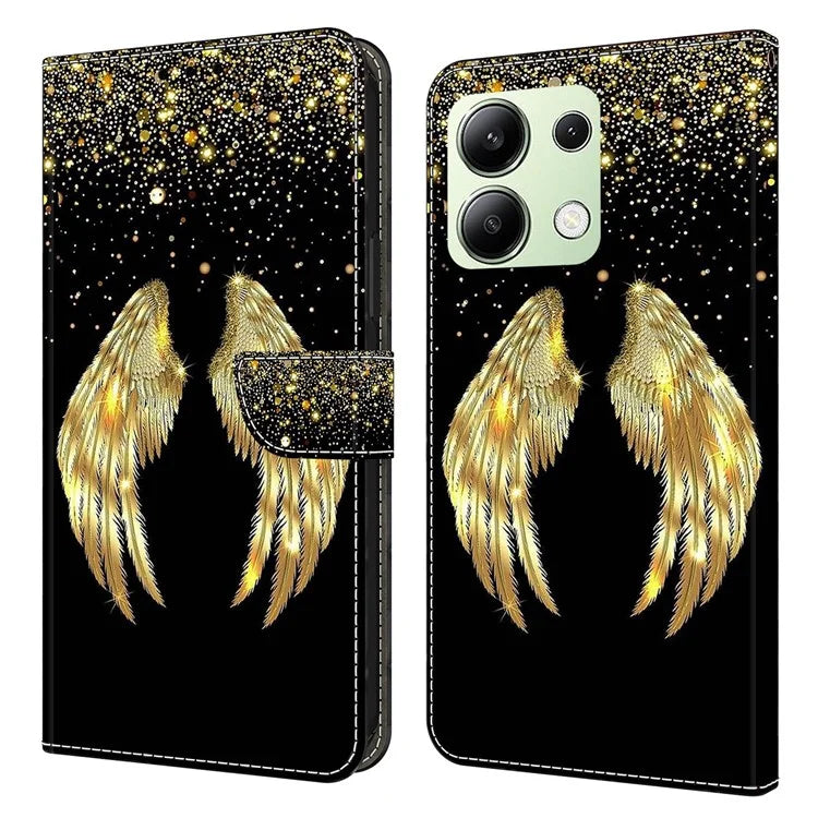For Xiaomi Redmi Note 13 4G Wallet Phone Case Anti-Fall 3D Pattern Printing Leather Flip Cover