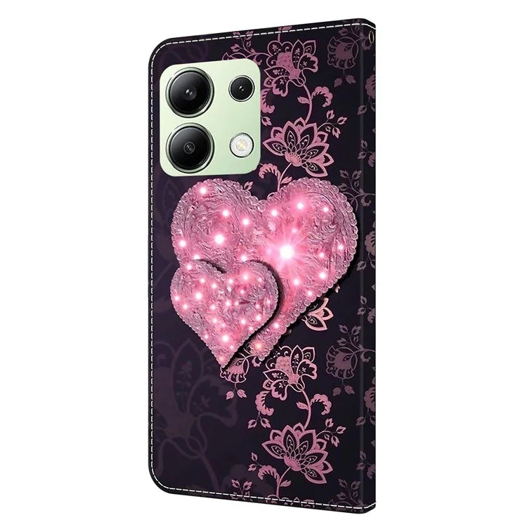 For Xiaomi Redmi Note 13 4G Wallet Phone Case Anti-Fall 3D Pattern Printing Leather Flip Cover