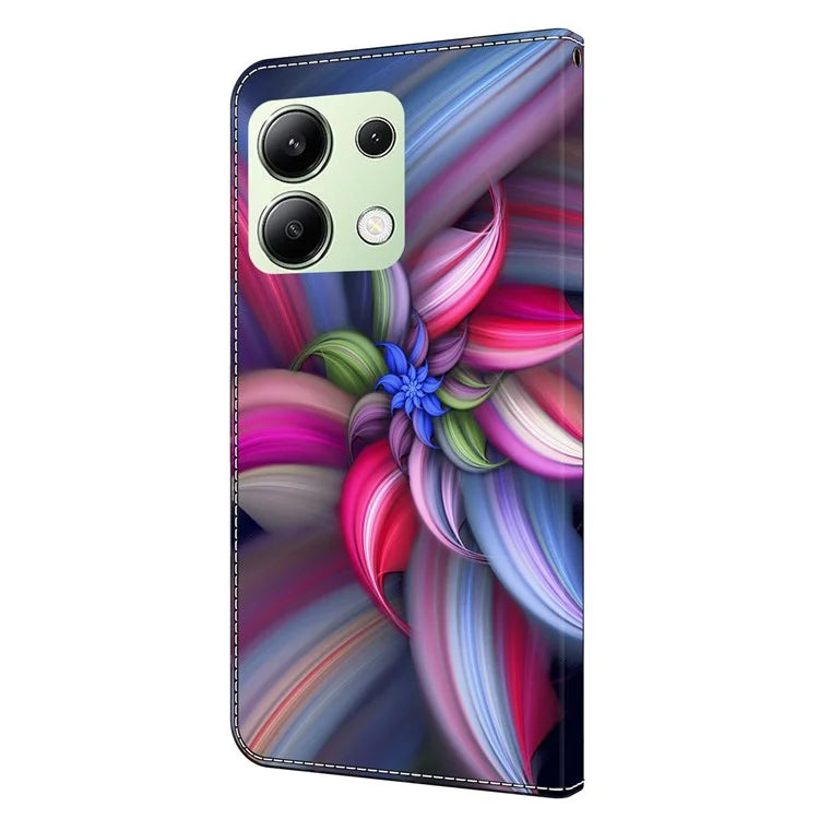 For Xiaomi Redmi Note 13 4G Wallet Phone Case Anti-Fall 3D Pattern Printing Leather Flip Cover