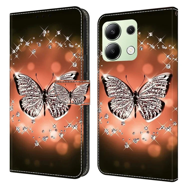 For Xiaomi Redmi Note 13 4G Wallet Phone Case Anti-Fall 3D Pattern Printing Leather Flip Cover