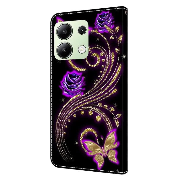 For Xiaomi Redmi Note 13 4G Wallet Phone Case Anti-Fall 3D Pattern Printing Leather Flip Cover
