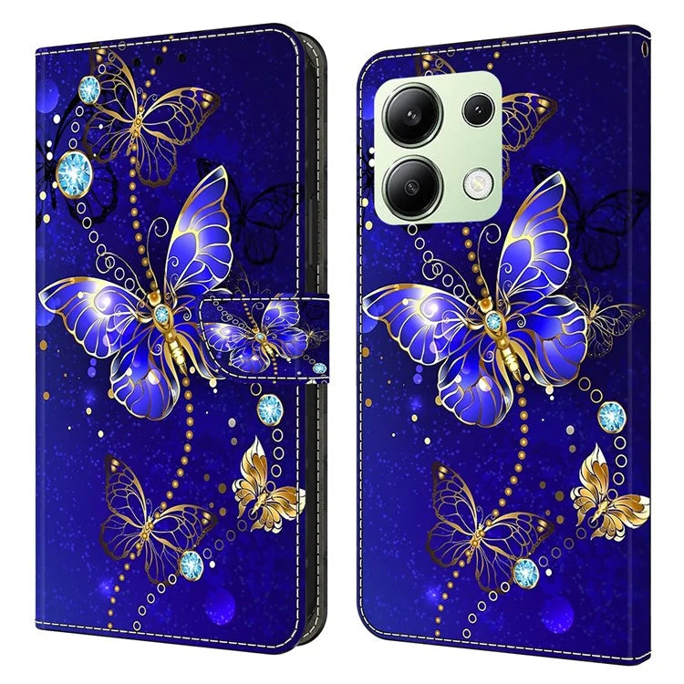 For Xiaomi Redmi Note 13 4G Wallet Phone Case Anti-Fall 3D Pattern Printing Leather Flip Cover