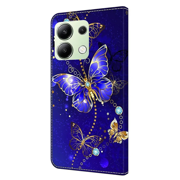 For Xiaomi Redmi Note 13 4G Wallet Phone Case Anti-Fall 3D Pattern Printing Leather Flip Cover