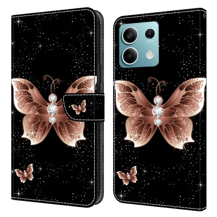 For Xiaomi Redmi Note 13 5G Anti-Drop Case 3D Pattern Printing Wallet Phone Cover