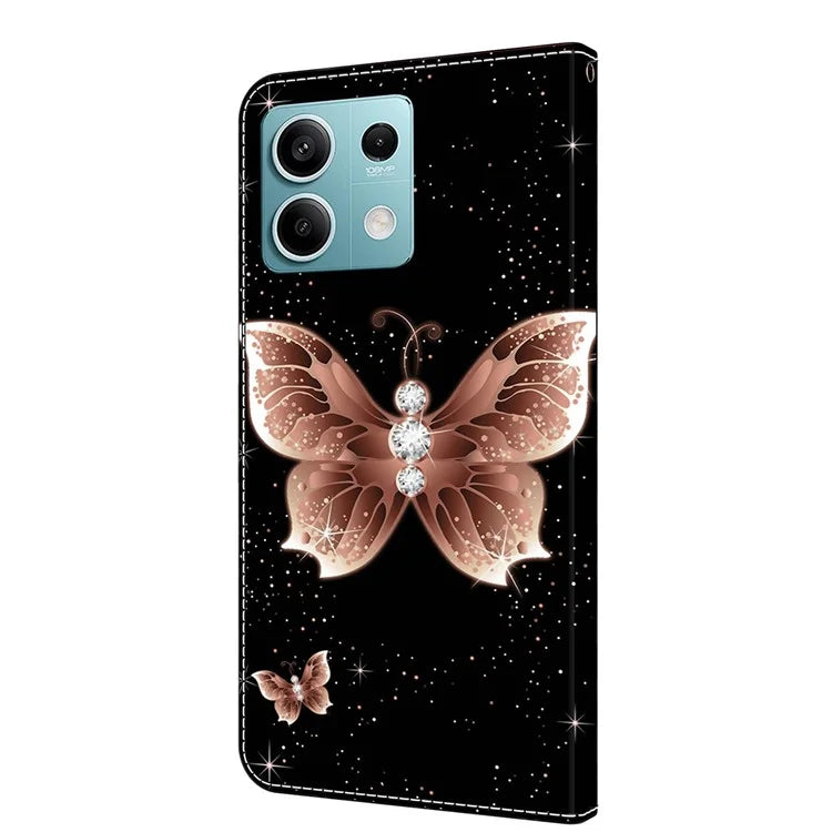 For Xiaomi Redmi Note 13 5G Anti-Drop Case 3D Pattern Printing Wallet Phone Cover