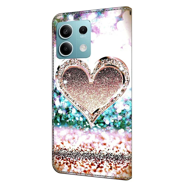 For Xiaomi Redmi Note 13 5G Anti-Drop Case 3D Pattern Printing Wallet Phone Cover