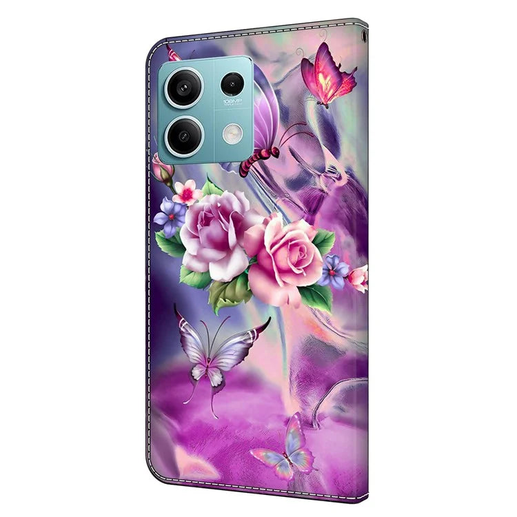 For Xiaomi Redmi Note 13 5G Anti-Drop Case 3D Pattern Printing Wallet Phone Cover