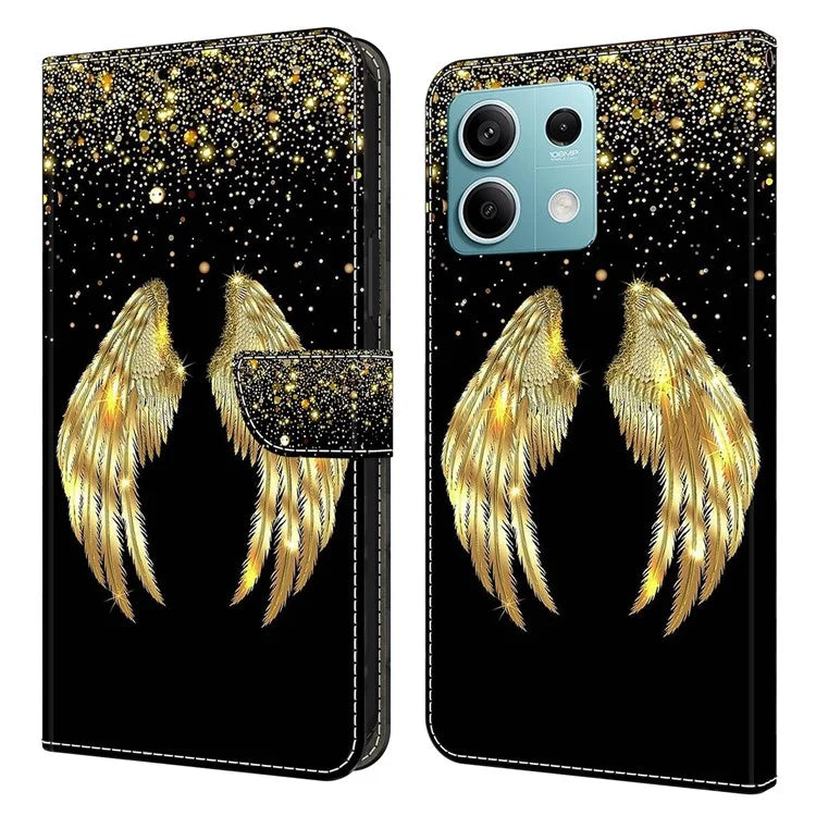 For Xiaomi Redmi Note 13 5G Anti-Drop Case 3D Pattern Printing Wallet Phone Cover
