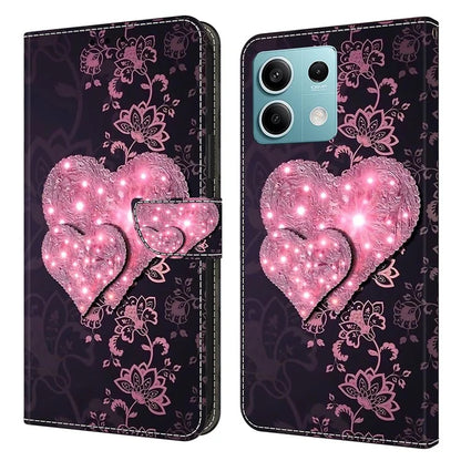 For Xiaomi Redmi Note 13 5G Anti-Drop Case 3D Pattern Printing Wallet Phone Cover