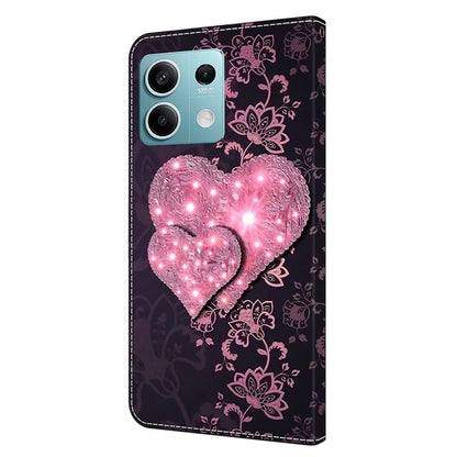 For Xiaomi Redmi Note 13 5G Anti-Drop Case 3D Pattern Printing Wallet Phone Cover