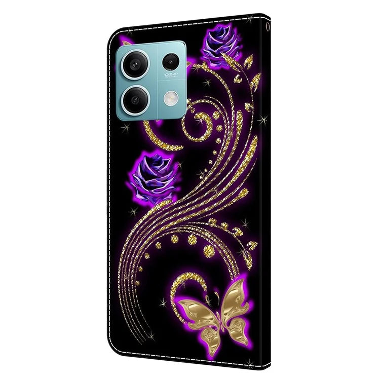 For Xiaomi Redmi Note 13 5G Anti-Drop Case 3D Pattern Printing Wallet Phone Cover