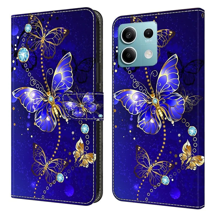 For Xiaomi Redmi Note 13 5G Anti-Drop Case 3D Pattern Printing Wallet Phone Cover