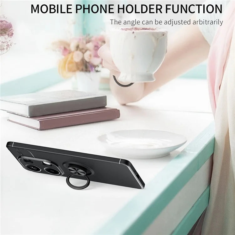 For Xiaomi Redmi Note 13 Pro 4G / Poco M6 Pro 4G Case TPU Phone Cover with Ring Kickstand