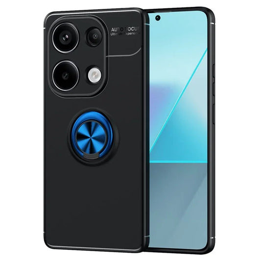 For Xiaomi Redmi Note 13 Pro 4G / Poco M6 Pro 4G Case TPU Phone Cover with Ring Kickstand  /  Blue