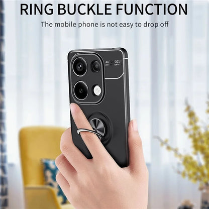 For Xiaomi Redmi Note 13 Pro 4G / Poco M6 Pro 4G Case TPU Phone Cover with Ring Kickstand  /  Rose Gold