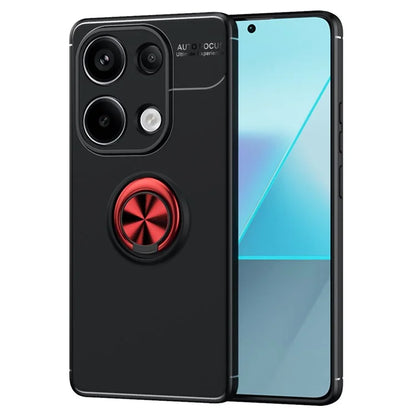 For Xiaomi Redmi Note 13 Pro 4G / Poco M6 Pro 4G Case TPU Phone Cover with Ring Kickstand  /  Red