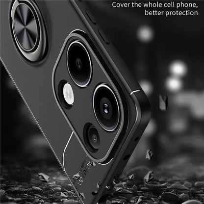 For Xiaomi Redmi Note 13 Pro 4G / Poco M6 Pro 4G Case TPU Phone Cover with Ring Kickstand  /  Red