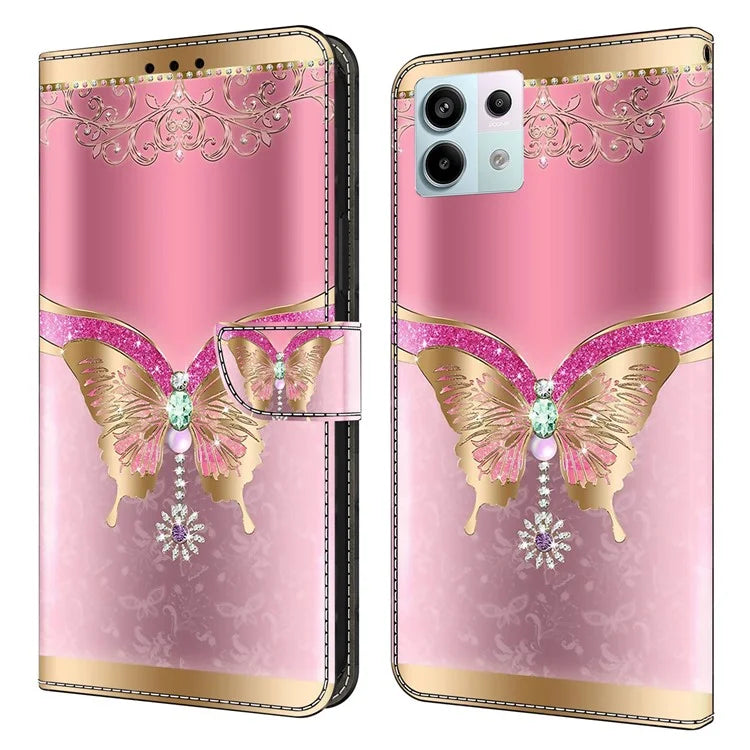 For Xiaomi Redmi Note 13 Pro 5G / Poco X6 5G Case 3D Pattern Printing Leather Wallet Phone Shell