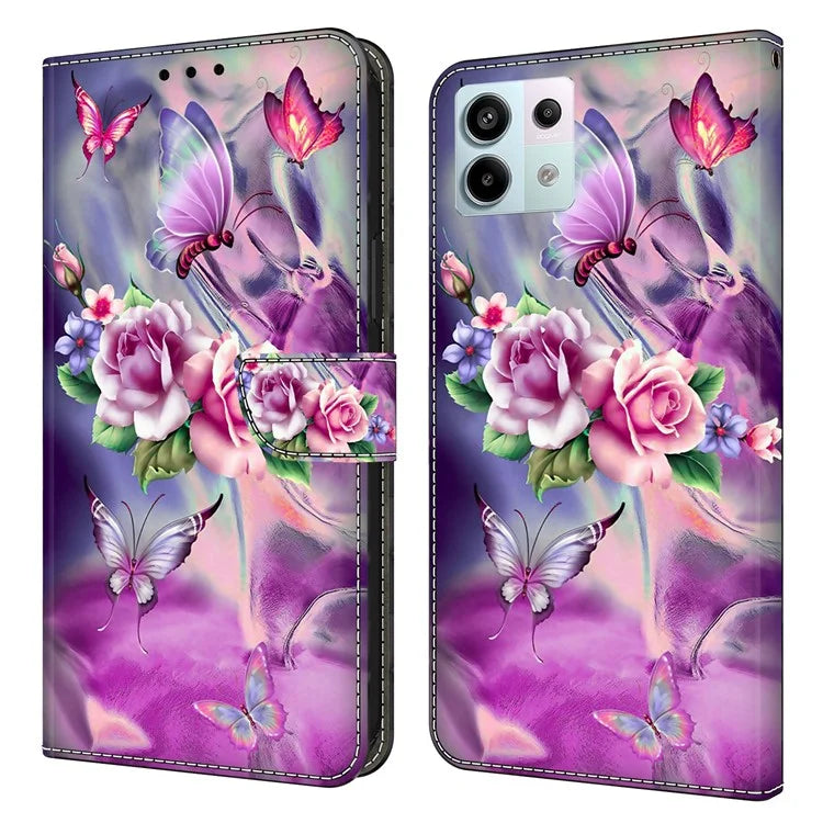 For Xiaomi Redmi Note 13 Pro 5G / Poco X6 5G Case 3D Pattern Printing Leather Wallet Phone Shell