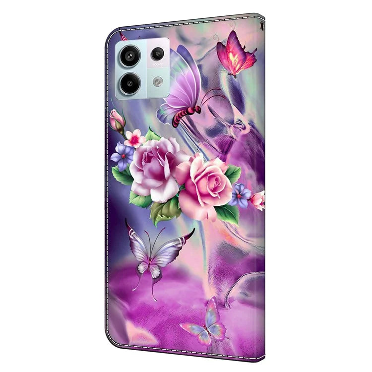 For Xiaomi Redmi Note 13 Pro 5G / Poco X6 5G Case 3D Pattern Printing Leather Wallet Phone Shell