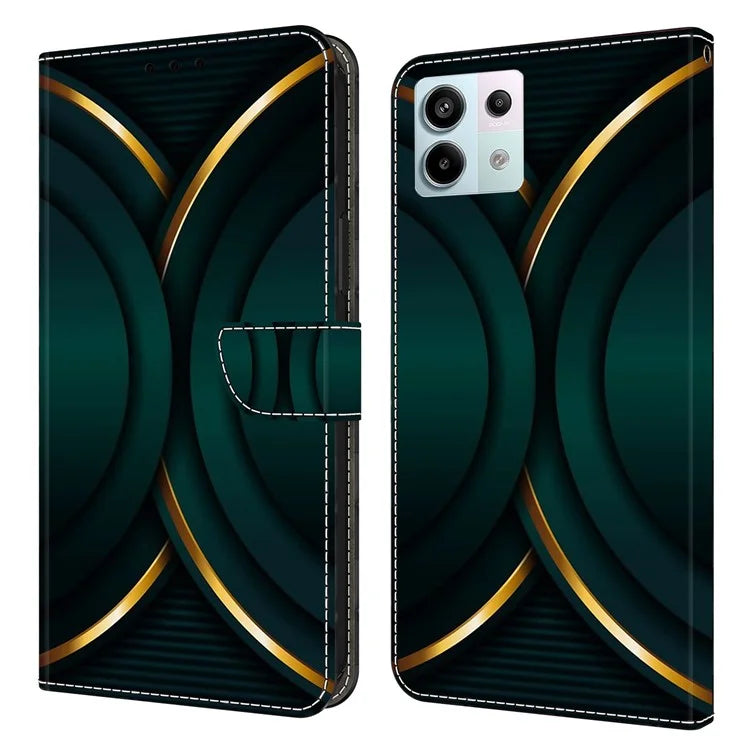 For Xiaomi Redmi Note 13 Pro 5G / Poco X6 5G Case 3D Pattern Printing Leather Wallet Phone Shell