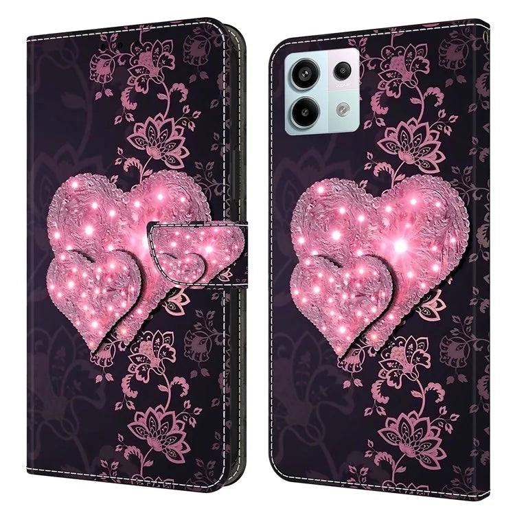 For Xiaomi Redmi Note 13 Pro 5G / Poco X6 5G Case 3D Pattern Printing Leather Wallet Phone Shell
