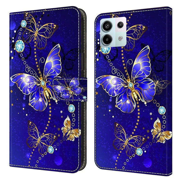 For Xiaomi Redmi Note 13 Pro 5G / Poco X6 5G Case 3D Pattern Printing Leather Wallet Phone Shell