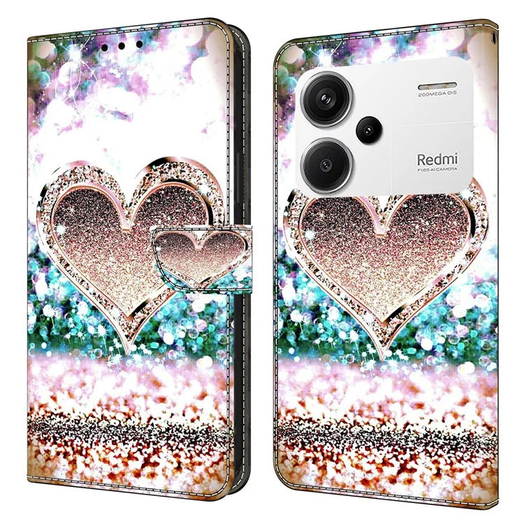 For Xiaomi Redmi Note 13 Pro+ 5G Shockproof Wallet Case 3D Pattern Printing Leather Phone Cover
