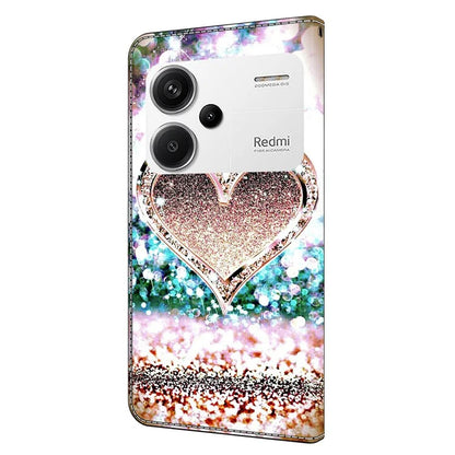 For Xiaomi Redmi Note 13 Pro+ 5G Shockproof Wallet Case 3D Pattern Printing Leather Phone Cover