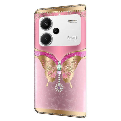 For Xiaomi Redmi Note 13 Pro+ 5G Shockproof Wallet Case 3D Pattern Printing Leather Phone Cover