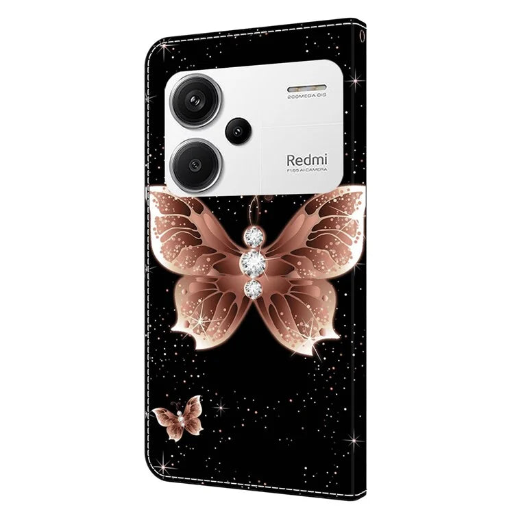 For Xiaomi Redmi Note 13 Pro+ 5G Shockproof Wallet Case 3D Pattern Printing Leather Phone Cover