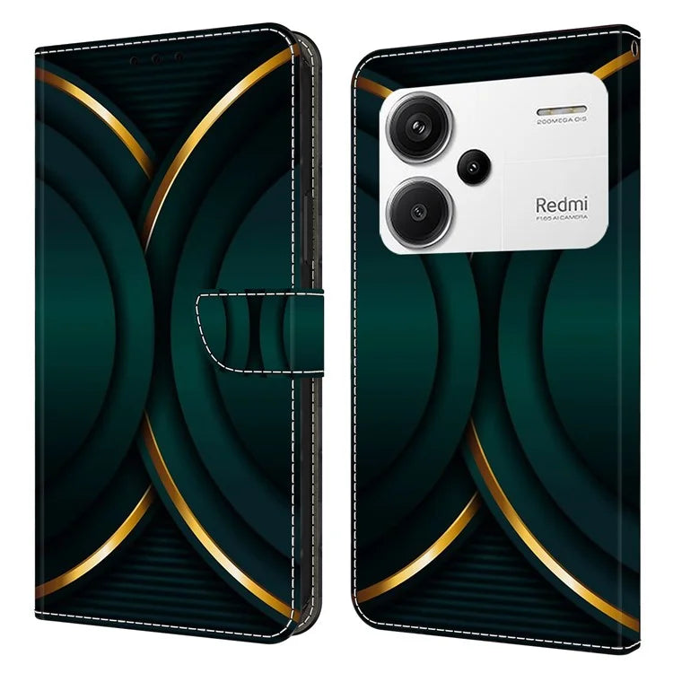 For Xiaomi Redmi Note 13 Pro+ 5G Shockproof Wallet Case 3D Pattern Printing Leather Phone Cover