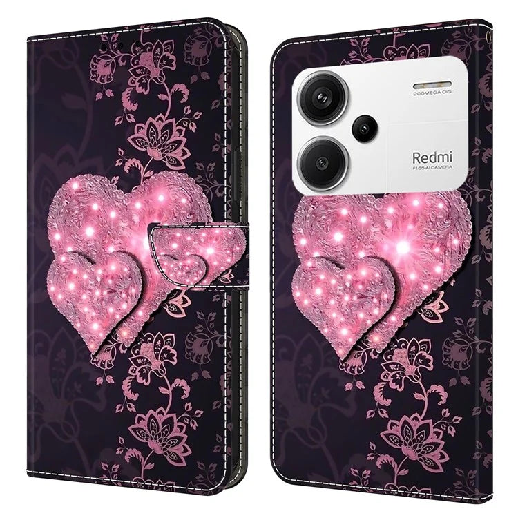 For Xiaomi Redmi Note 13 Pro+ 5G Shockproof Wallet Case 3D Pattern Printing Leather Phone Cover