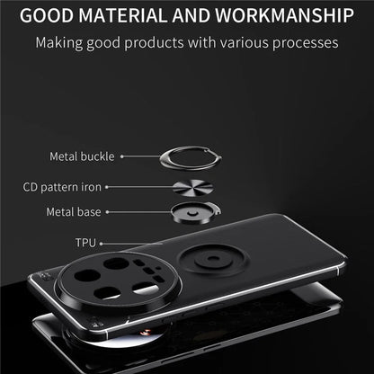 For Xiaomi 14 Ultra Case Ring Holder Kickstand Soft TPU Phone Cover  /  Red