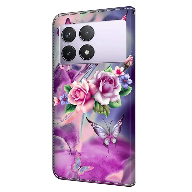 For Xiaomi Redmi K70E 5G / Poco X6 Pro 5G Leather Flip Cover 3D Pattern Printing Wallet Phone Case