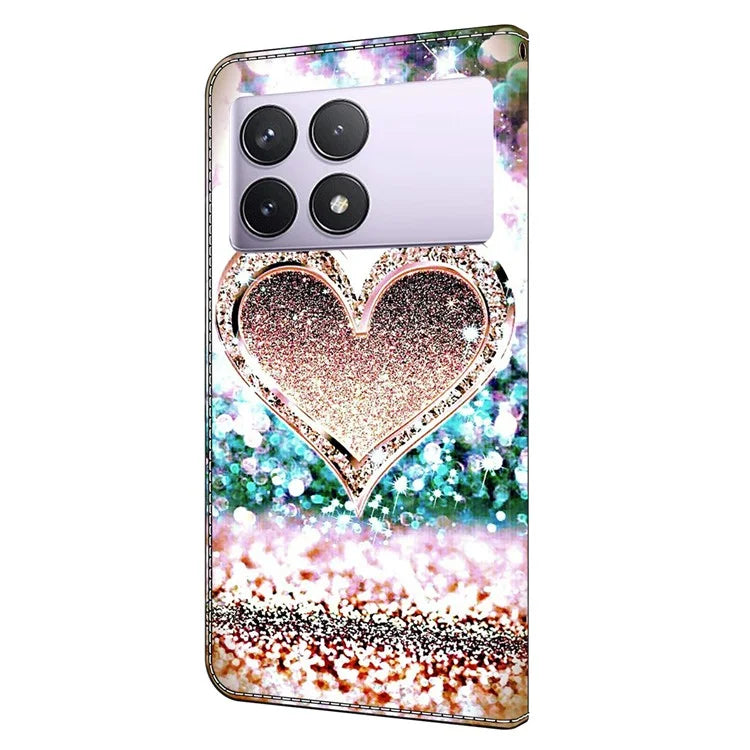For Xiaomi Redmi K70E 5G / Poco X6 Pro 5G Leather Flip Cover 3D Pattern Printing Wallet Phone Case