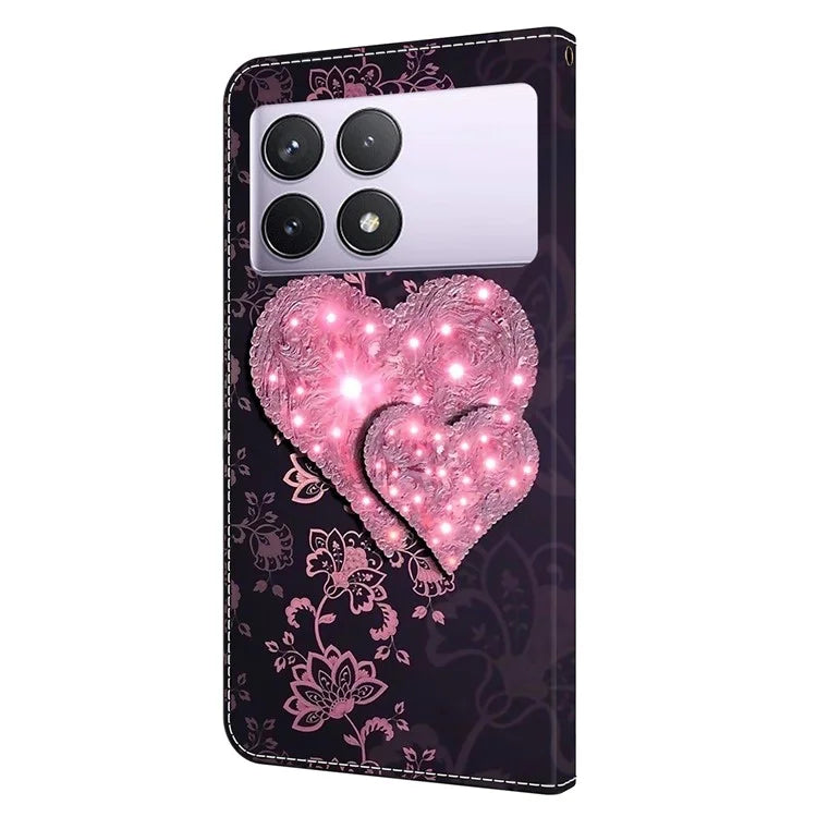 For Xiaomi Redmi K70E 5G / Poco X6 Pro 5G Leather Flip Cover 3D Pattern Printing Wallet Phone Case